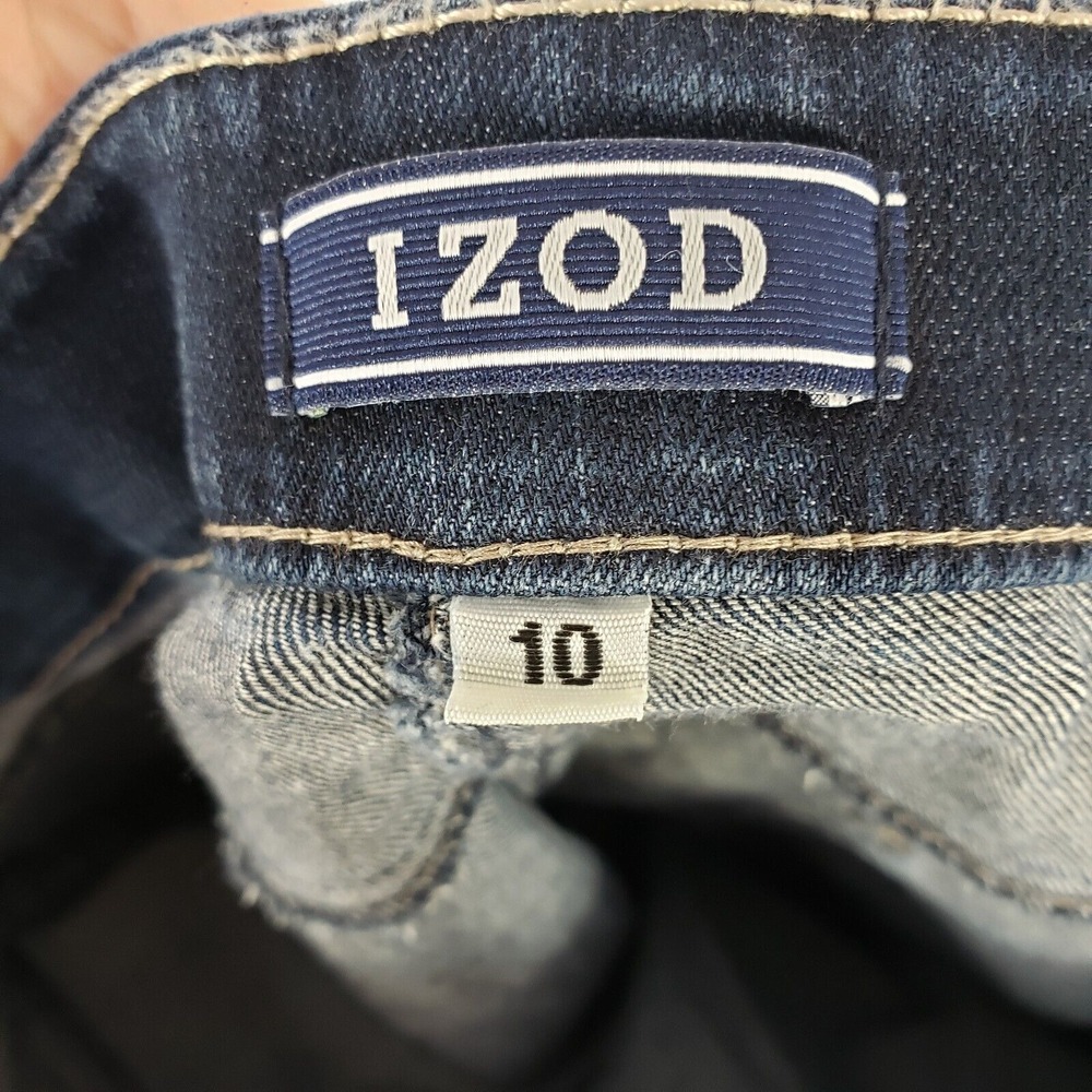 IZOD Womens Size 10 Blue Wash Denim Stretch Jeans Pants Slim Fit Retro Y2K - Picture 3 of 8